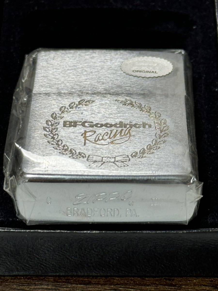 zippo 底面斜体 ロゴ 前面刻印 筆記体 BFGoodrich 年代物 1991年製 silver シルバー 希少刻印 デットストック ケース 保証書