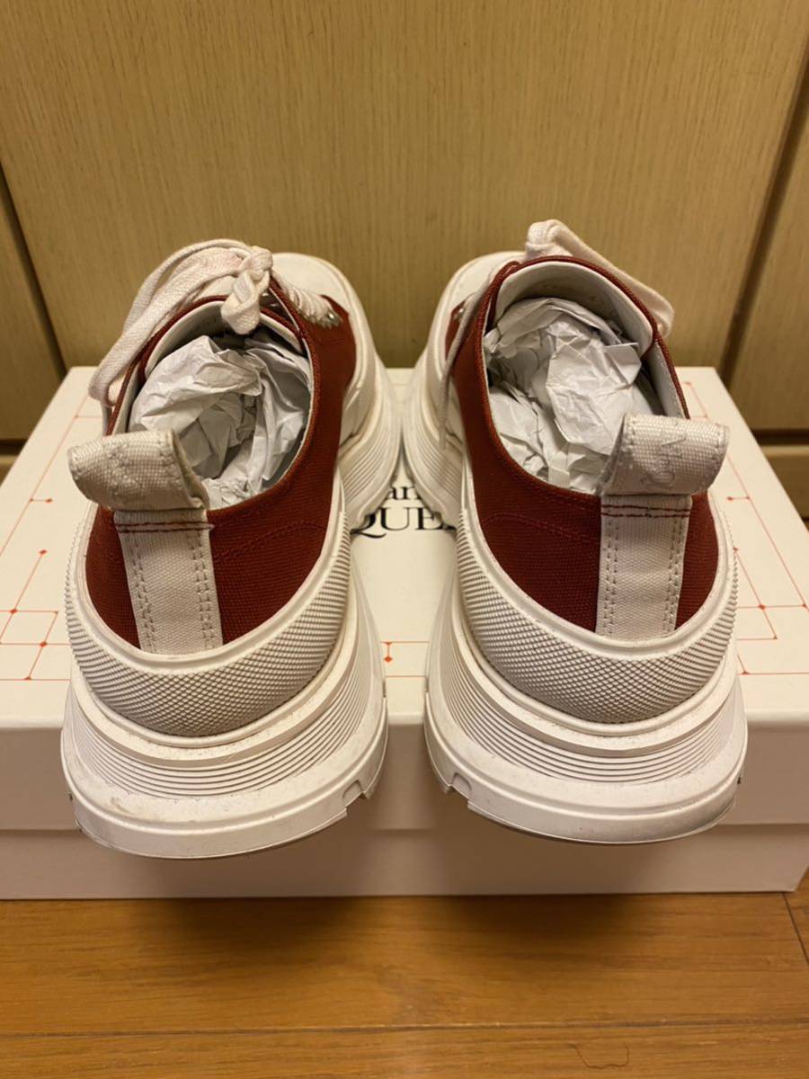  regular 22SS ALEXANDER McQUEEN Alexander McQueen TREAD SLICKto red abrasion k over sole canvas sneakers red white 42