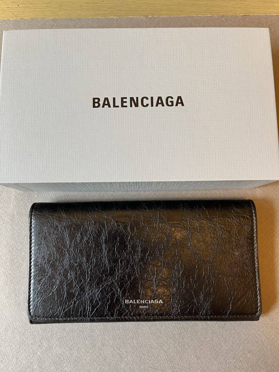 正規 BALENCIAGA バレンシアガ DEMNA GVASALIA デムナ ヴァザリア ロゴ レザー 型押し 二つ折 ウォレット 財布 黒