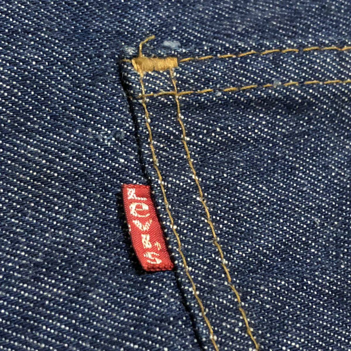 ビンテージ LEVI'S リーバイス Now! Designs 501XX 大戦 デニム ジーンズ 赤耳 66 ビッグE バインダー 看板 クラッチ ランドリー バッグ_画像5