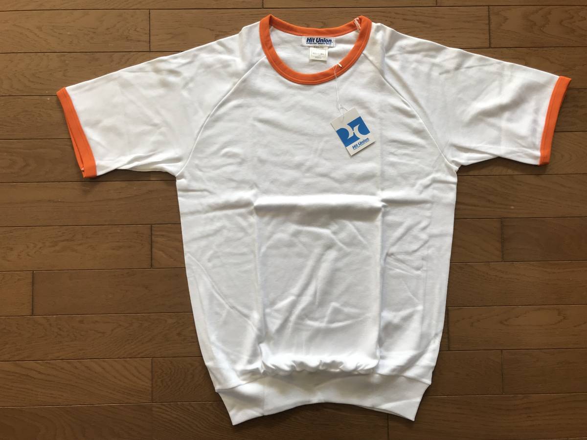 当時物　未使用　デッドストック　Hit Union　ヒットユニオン　半袖Tシャツ　丸首　体操服　品番：585-TC　サイズ：O　　TM9947_画像1