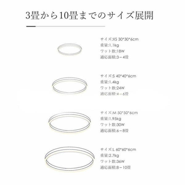 １円 シーリングライト 北欧 LED おしゃれ 照明器具 調光調色 リモコン付き シンプル 明るい 天井照明 照明器具 インテリア 60cm ブラック_画像7