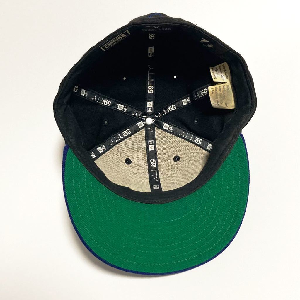 NEW ERA ☆ Crooks & Castles キャップ 帽子 ブラック ブルー 黒 7 5/8 60.6cm ストリート アメカジ 古着 クルックス ニューエラ■SHW127_画像6