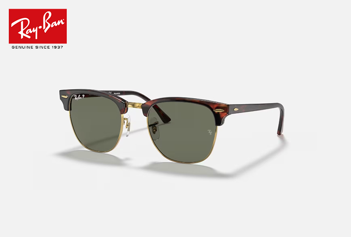 【新品・送料無料】Rayban レイバン CLUBMASTER CLASSIC サングラスべっ甲フレーム 金縁 rb3016-90158990_画像1