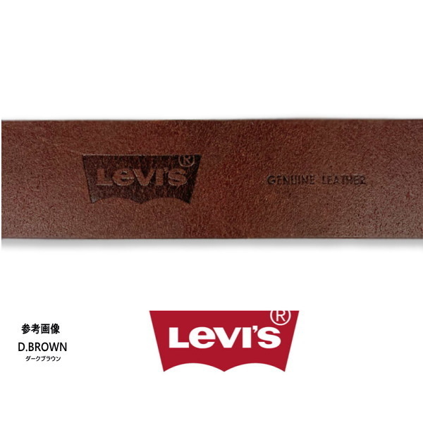 6468 LEVI'S リーバイス 牛革 ベルト 40ミリ ダークブラウン（チョコ）こげ茶 本革 ワイド_画像3