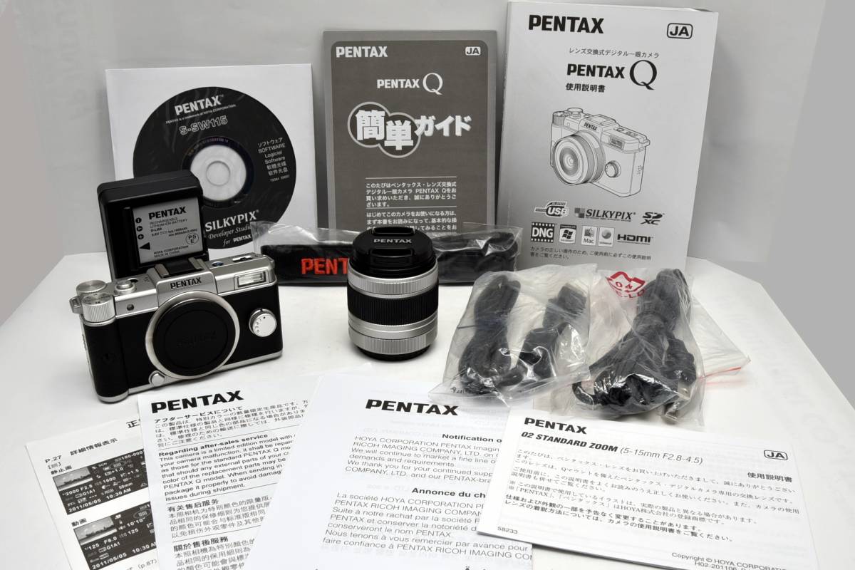 貴重！ 限定！ キレイ！ ペンタックス デジタル一眼レフ　PENTAX Q Limited Silver　レンズキット　主要付属品完備！　リミテッド シルバー