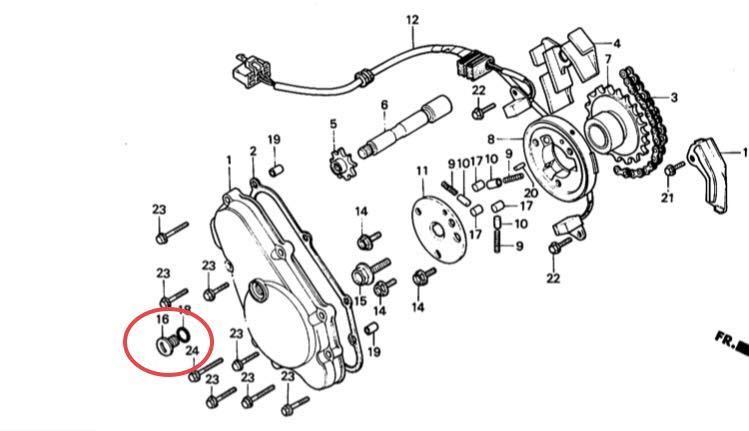 【送料無料】ホンダ純正CBX400F/550F/CBR400Fジェネレーターカバーキャップセット(オルタネータBEETポイントカバー セルスターターカバー )_画像2