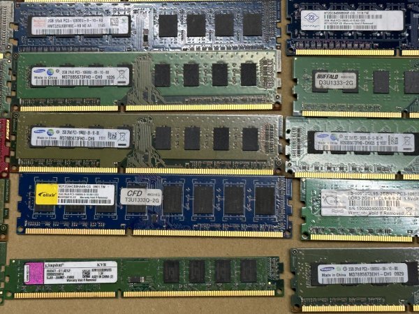 「岐阜発送」07193　デスクトップ用メモリ　メーカー混在　DDR3　2GB　50枚セット　動作未確認　ジャンク品_画像3