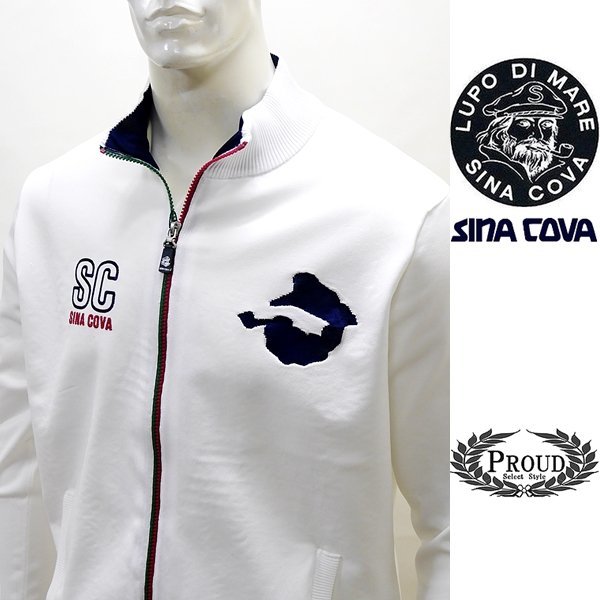 送料込】 【新品】SINA COVA シナコバ、カッコイいブルゾン♪M、白