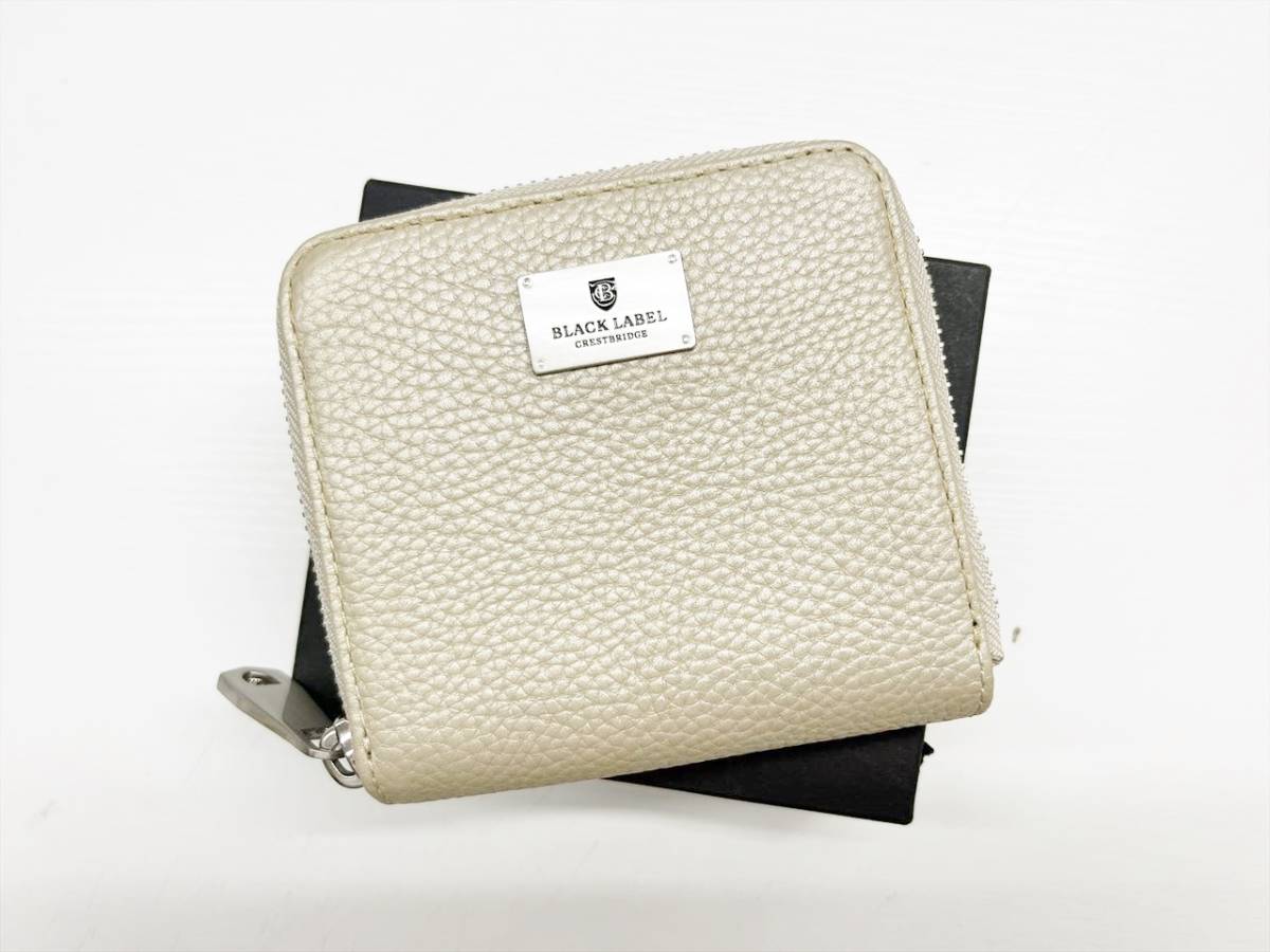 美品　ブラックレーベル　クレストブリッジ　ロゴ　コンパクトジップ　財布
