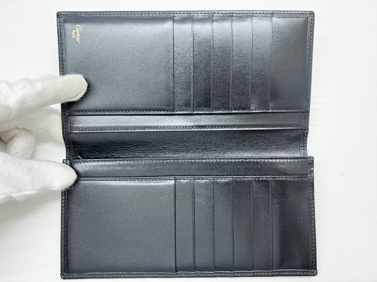 未使用保管　美品　Cartier　カルティエ　パシャ　二つ折り長財布　小銭入れあり　黒　L3000131_画像7