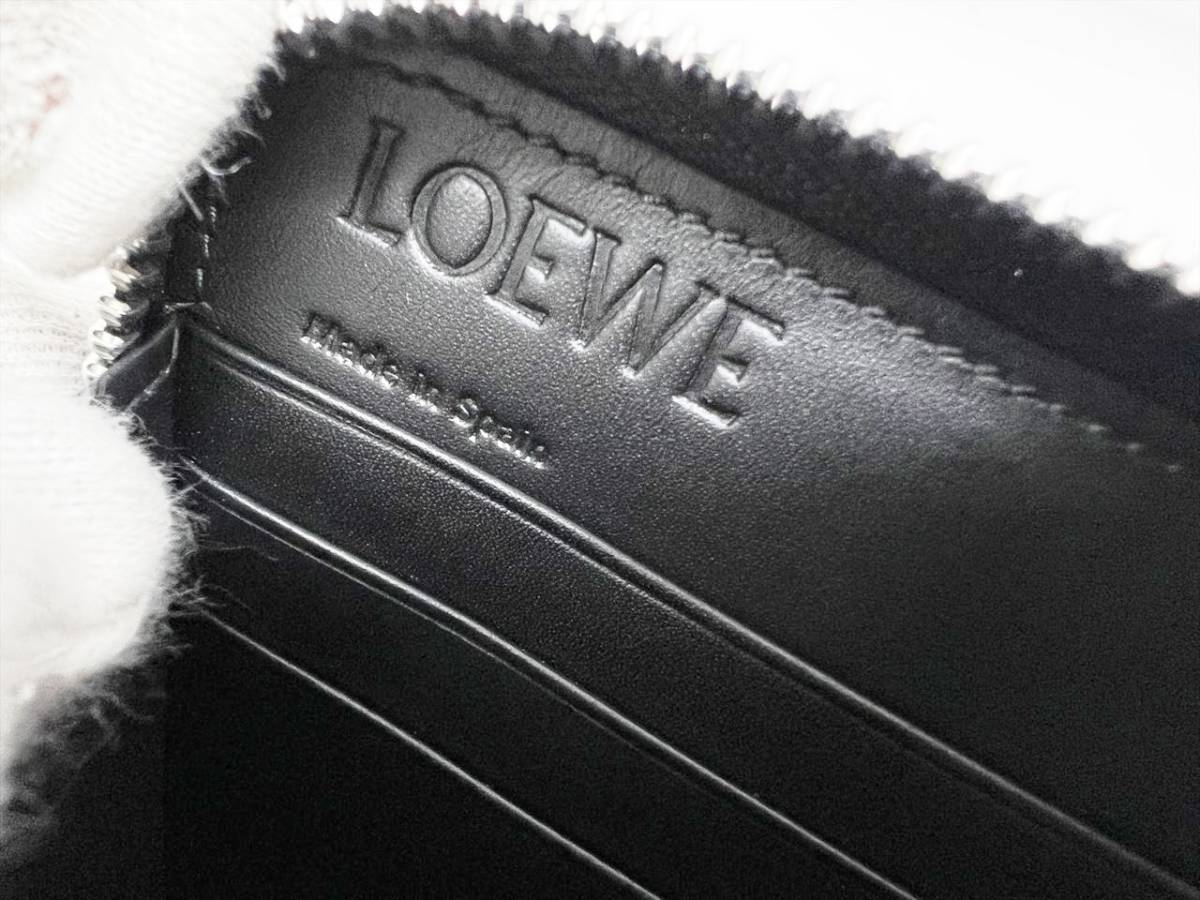 未使用保管　美品　LOEWE　ロエベ　アナグラムリピート　ラウンド長財布　黒　シルバー　C499T12X05_画像8