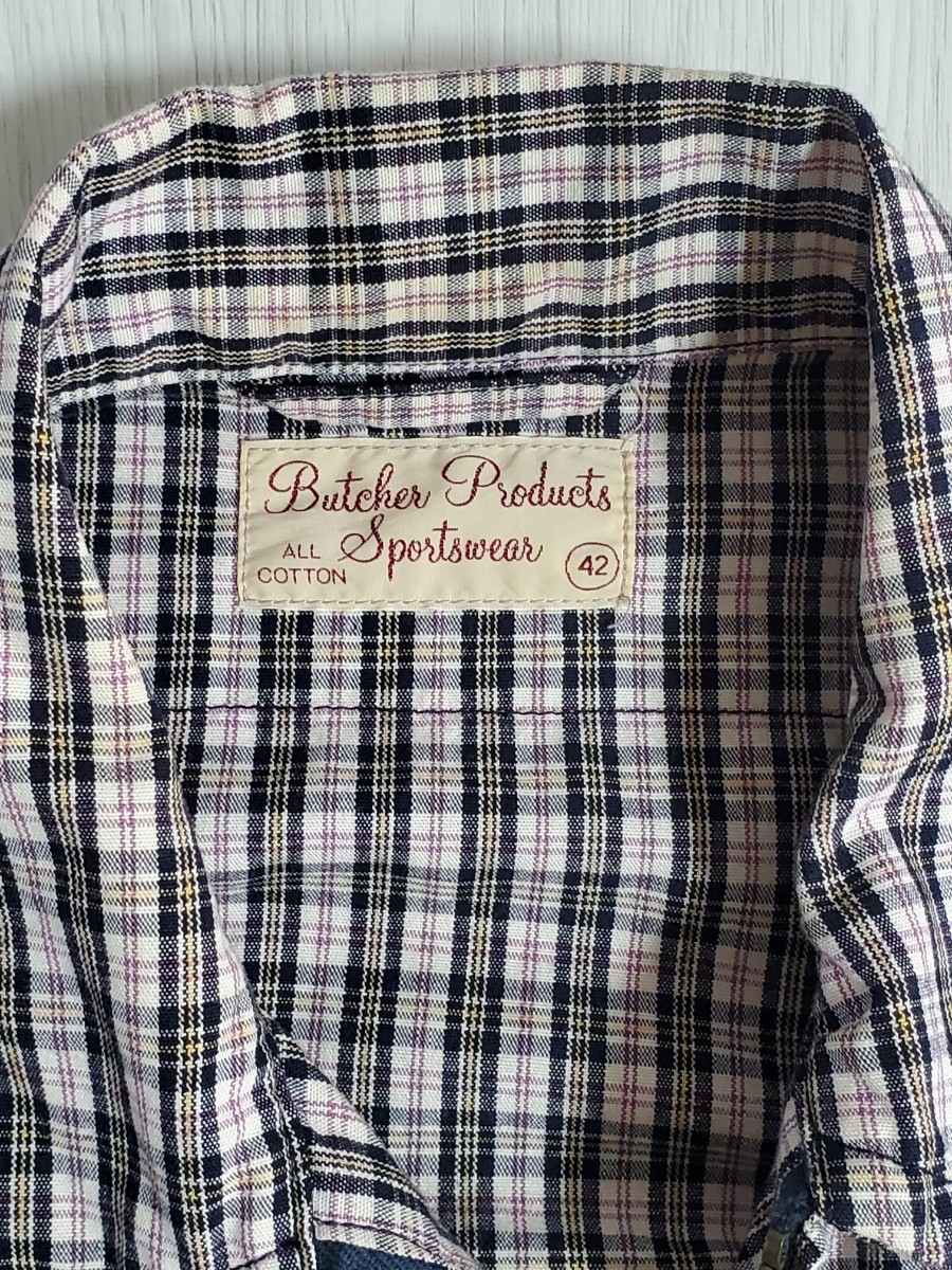 アットラスト チェック スポーツジャケット 42 ブッチャープロダクツ TIMEWORN CLOTHING ATLAST&CO ライダースジャケット BUTCHER PRODUCTS_画像3