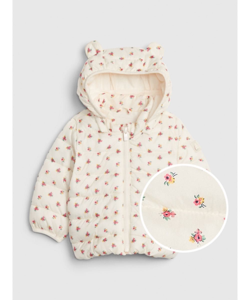 babygapコールドコントロール プリント軽量パファージャケット 花柄