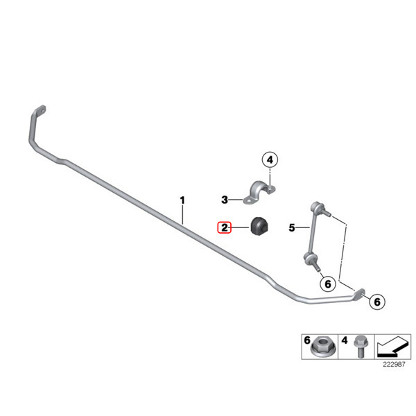 ●febi bilstein製 BMW MINI ミニ R56 R55 R57 R59 R60 R61 リア/リヤ スタビライザーブッシュ/スタビブッシュ左右セット 33556756151_画像2