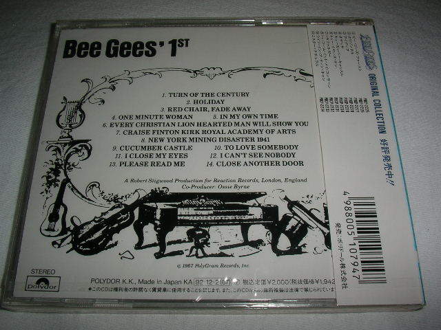 【POCP-2225】 ビージーズ / ファースト THE BEE GEES / The Bee Gees 1st 【未開封】_画像2