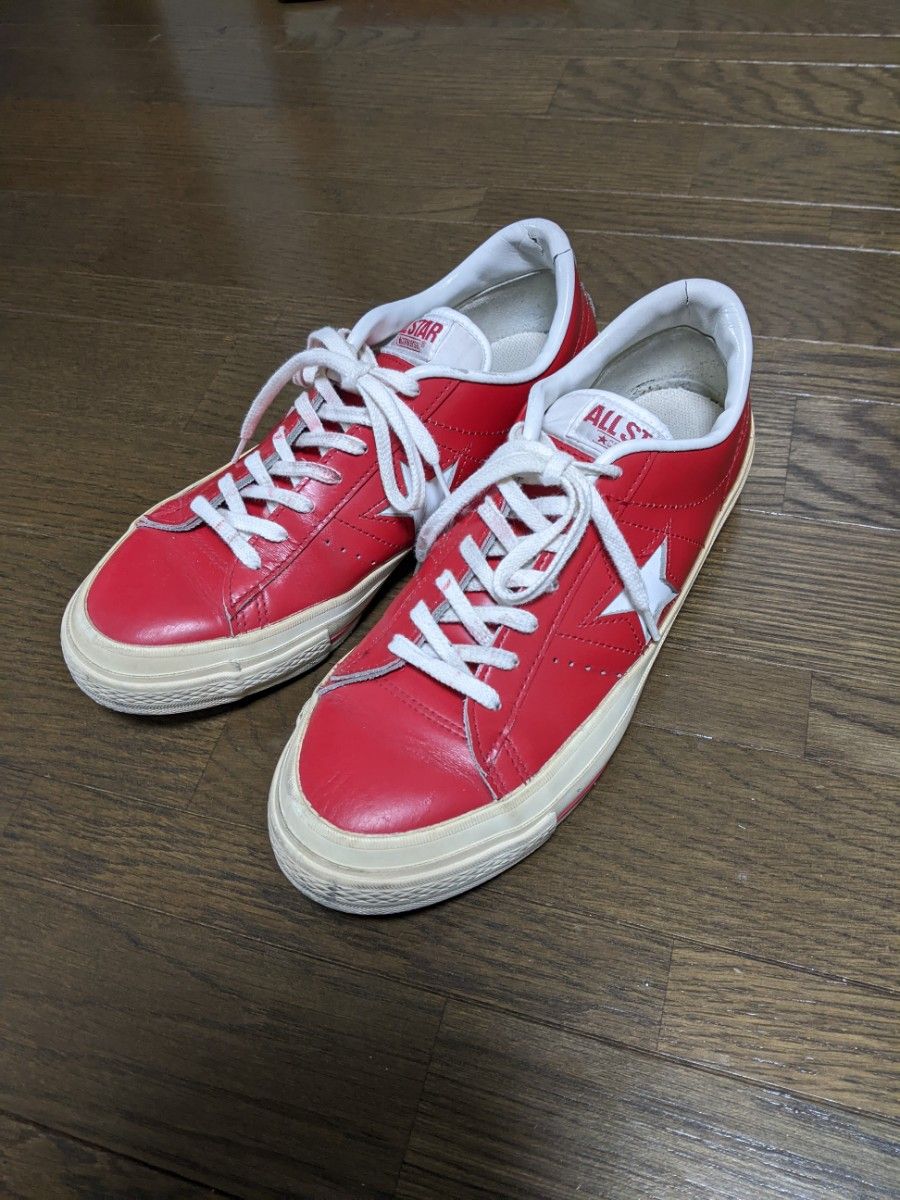 送料込　コンバース　ワンスター　赤　us7　日本製 青枠 converse one star J 