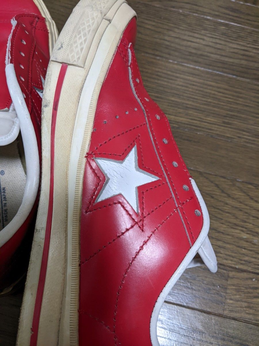 送料込　コンバース　ワンスター　赤　us7　日本製 青枠 converse one star J 