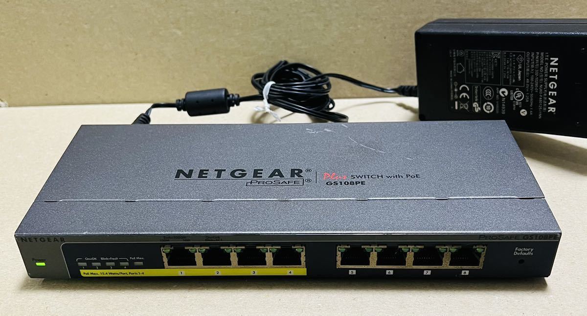 【中古】NETGEAR GS108PE ギガビット8ポート②_画像1