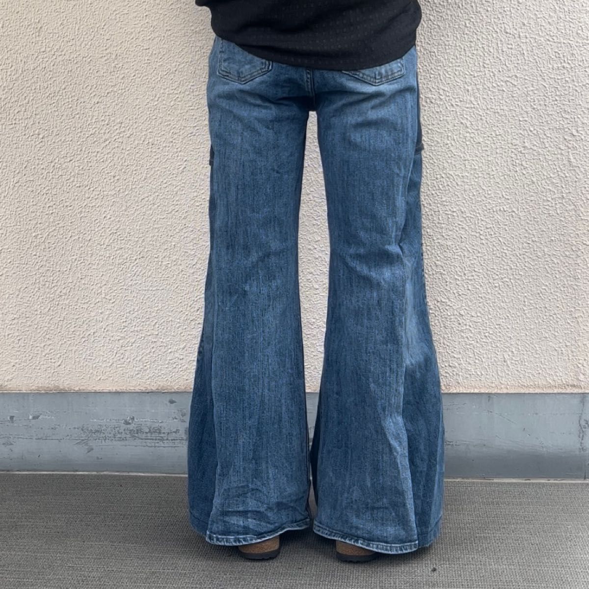 リメイクデニム フレアパンツ 再構築 変形 加工 個性派 デニム ジーンズ