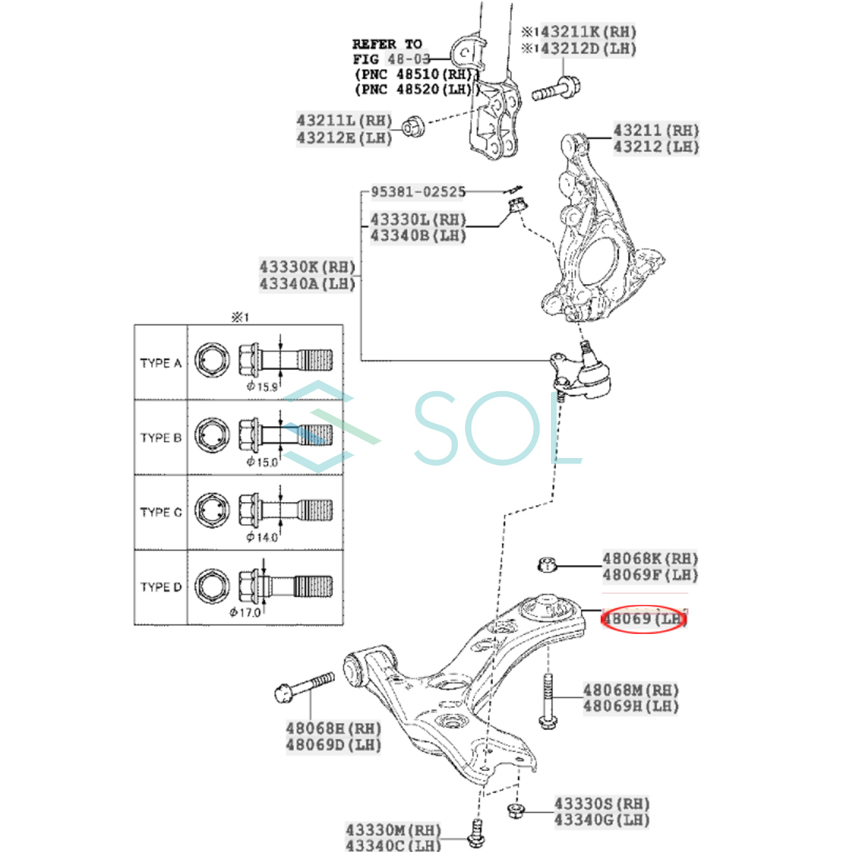 トヨタ プリウス(ZVW50 ZVW51 ZVW55) フロント ロアアーム コントロールアーム 左側 48069-47060 出荷締切18時_画像2