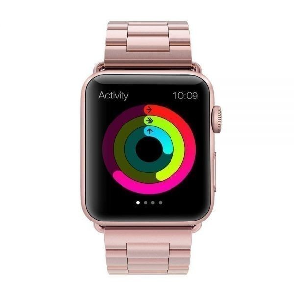 45/44/42mm Apple Watch ローズゴールド バンド 金属 ステンレス ベルト ビジネス 高級 スマート 腕時計 ベルト アップル ウォッチ ピンク_画像4