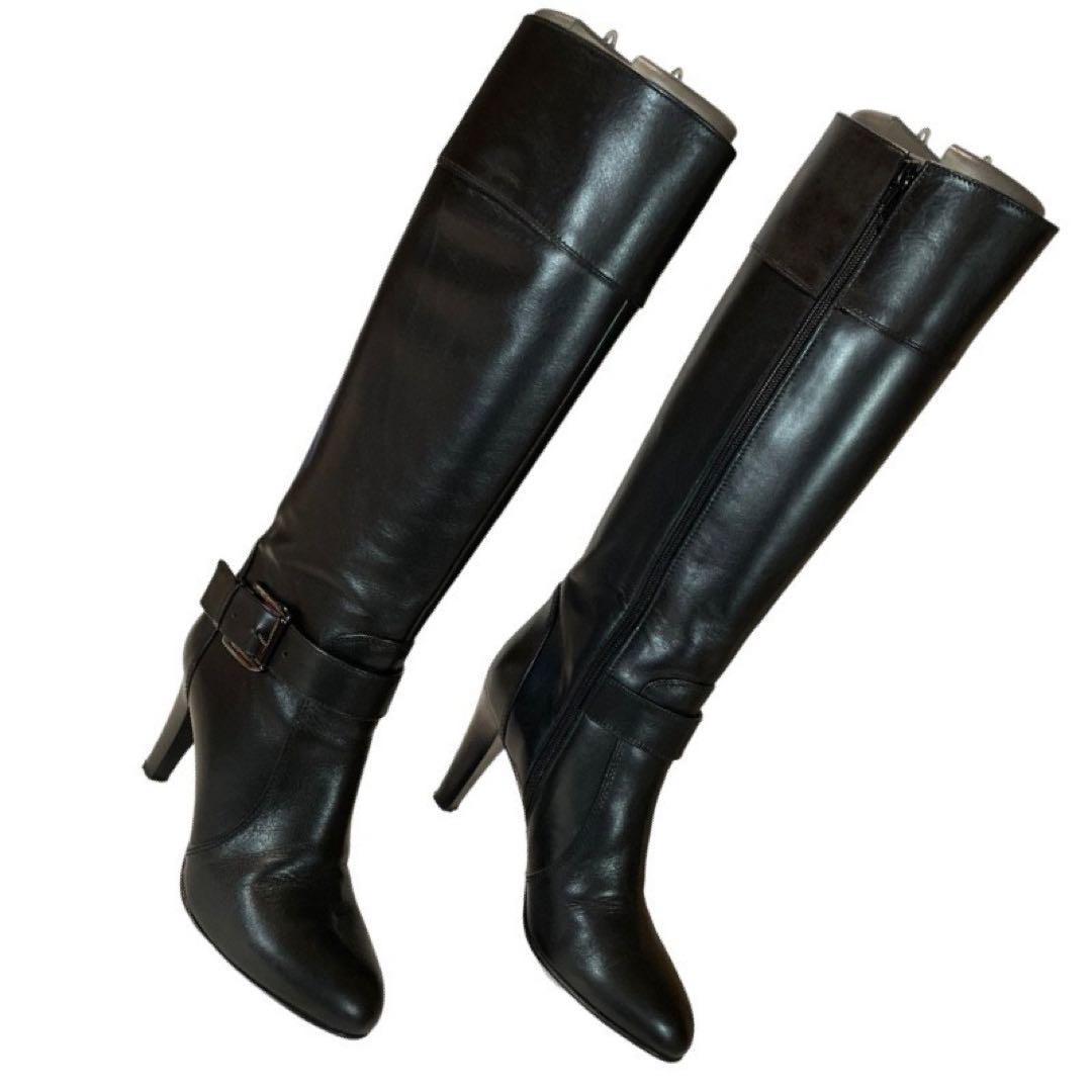 * great popularity * Diana long boots side Zip belt tea n key heel 24