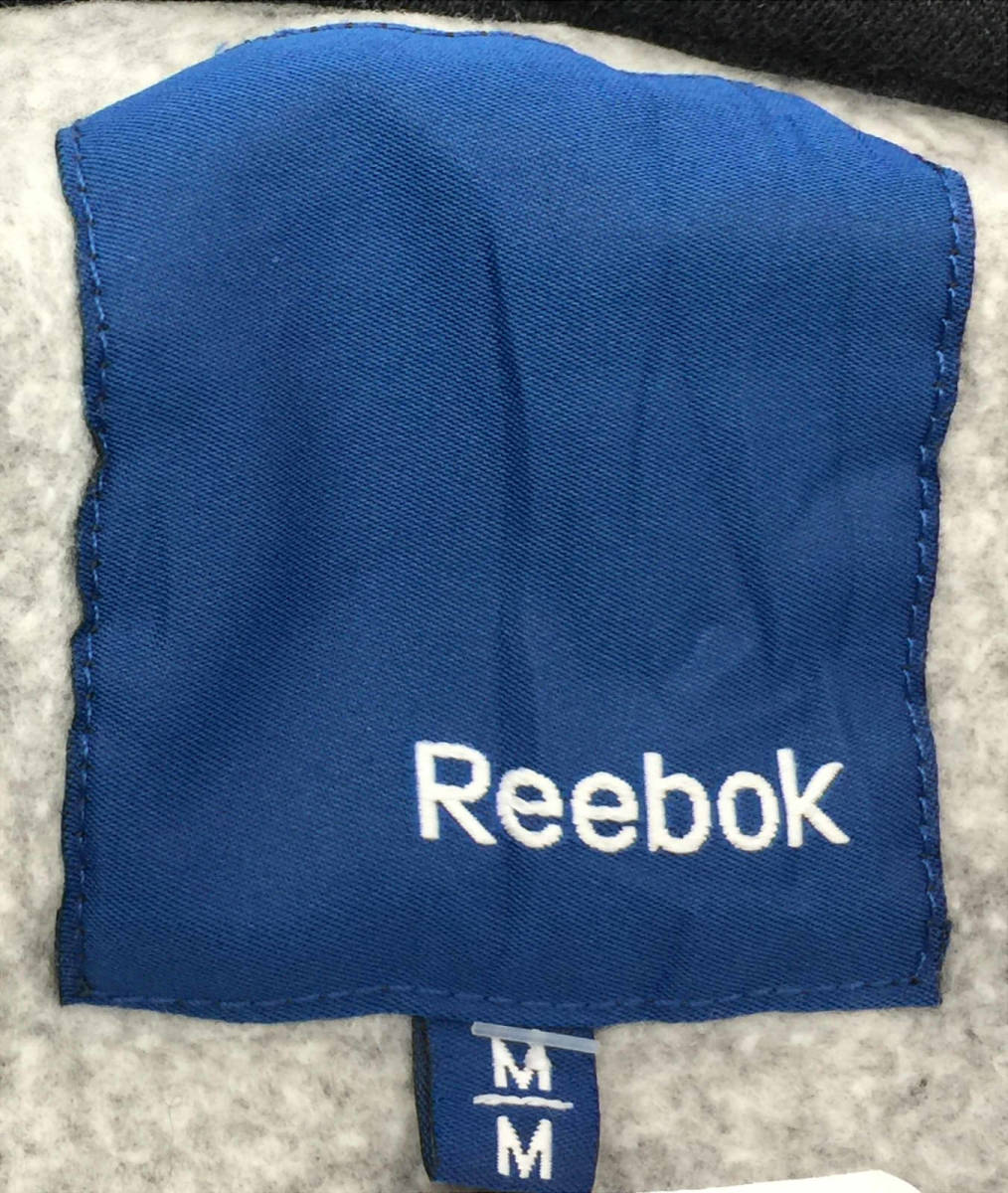 #76_0006 【中古品】 [Reebok] フルジップパーカー 裏起毛 メンズ Mサイズ ダークグレー ワンポイントプリント ダメージプリント_画像7