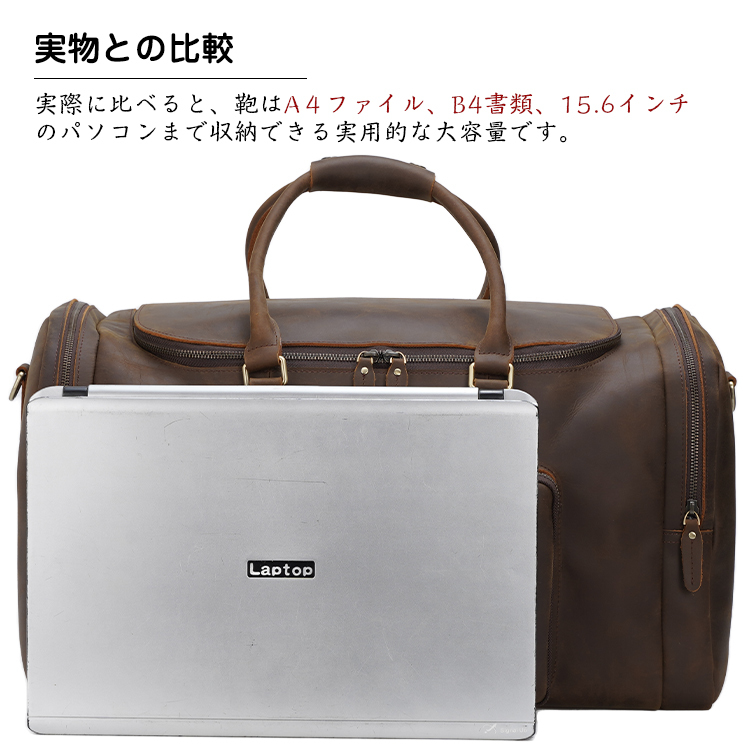 TIDING ボストンバッグ トラベルバッグ 本革 メンズ 3-4泊 旅行 TIDING ボストンバッグ トラベルバッグ 本革 メンズ 3-4泊 旅行