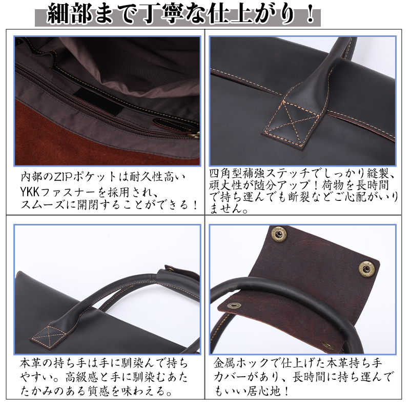 TIDING slim business bag original leather briefcase lady's 15.6 -inch PC correspondence personal computer case Vintage manner thick cow leather commuting bag 
