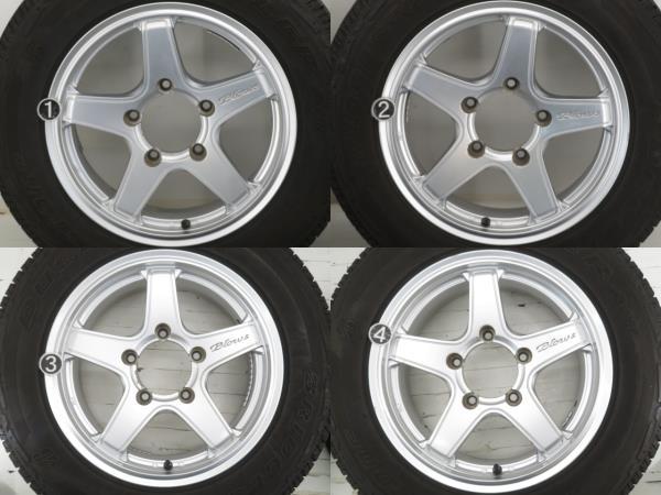 中古タイヤ ホイールセット 175/80R16 91S 16x5.5J +20 5穴 PCD139.7 ブリヂストン 夏 ジムニー 送料無料 (沖縄、離島除く) a18696の画像3