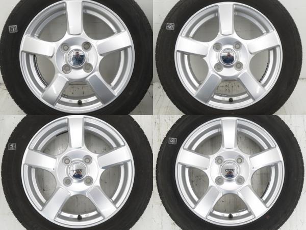 中古タイヤ 未使用ホイールセット 165/60R14 75H 14インチ 14x4.5J +53 4穴 PCD100 ダンロップ 夏 送料無料（沖縄、離島除く）a18781_画像3