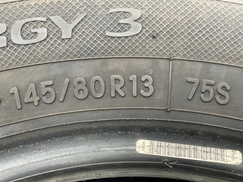 中古タイヤ 4本セット 145/80R13 75S トーヨー NANOENERGY 3 夏 サマー 145/80/13 プレオ/ekカスタム b4581_画像10