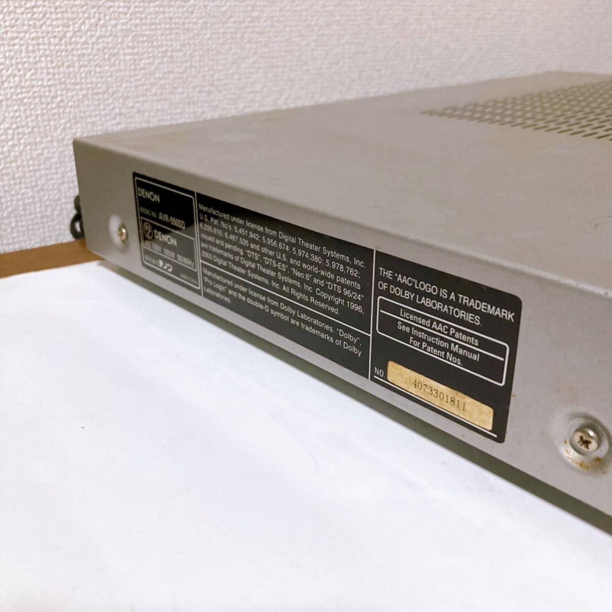 デノン AVサラウンドレシーバー AVR-550SD 【DENON フルデジタル デノン AVサラウンドレシーバー AVR-550SD 【DENON フルデジタル
