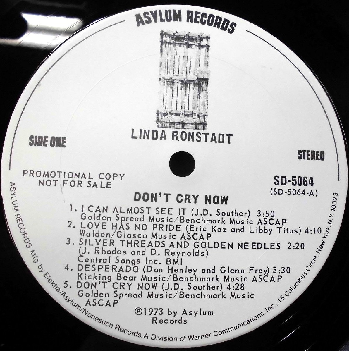 ●US-Asylum Recordsオリジナル””Promo White Labels,w/A1:B1 Copy!!”” Linda Ronstadt / Don't Cry Nowの画像8