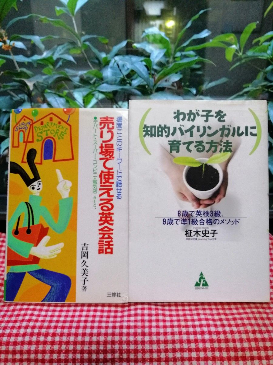 【中古本2冊まとめ】「わが子を知的バイリンガルに育てる方法」著者：柾木史子、「売り場で使える英会話」著者：吉岡久美子