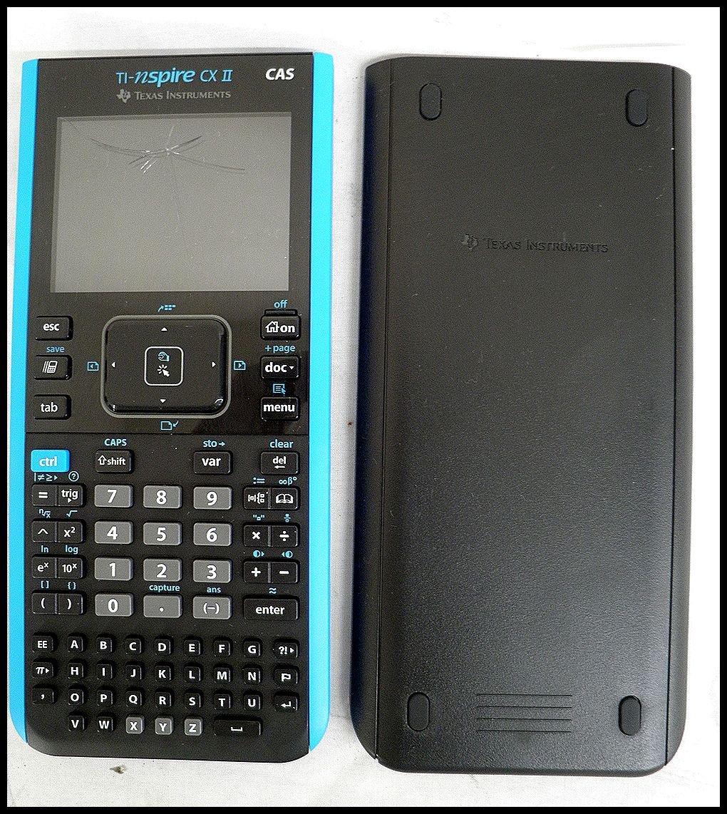 [ZEROnet]Σテキサスインスツルメンツ　関数電卓　TI-Nspire CXⅡ　CAS　通電OK　割れあり　ジャンクΣK510-13_画像1