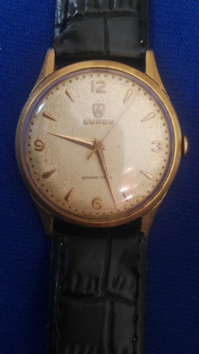 アンティ―ク　BURENビューレンGRAND PRIXグランプリ20ミクロンGFメンズ手巻腕時計　　1960年代