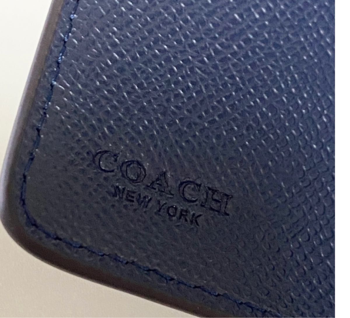 COACH 二つ折り財布 クロスグレーン レザー 6390 ミッドナイト