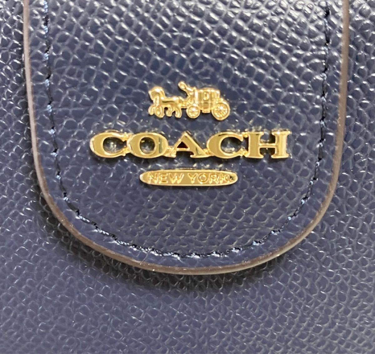 COACH 二つ折り財布 クロスグレーン レザー 6390 ミッドナイト