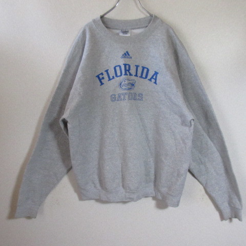 ○adidas アディダス◆スウェット トレーナー アメフト FLORIDA GATORS ゆったり 古着◆メンズ グレー Mサイズ_画像2