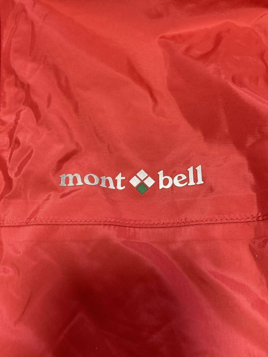 ★mont-bell モンベル★レインウェア 150㎝ Kid's キッズ 上下セット レッド/ピンク レインウエア 袋付 雨具・登山・アウトドア USED_画像5