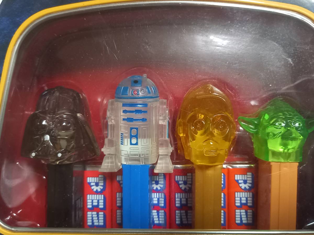 STAR WARS（スター・ウォーズ）PEZ（ペッツ）限定　ダースベイダー デザイン缶セット　特別クリアver. 未開封品 ヨーダ アメリカ版 当時物_画像6