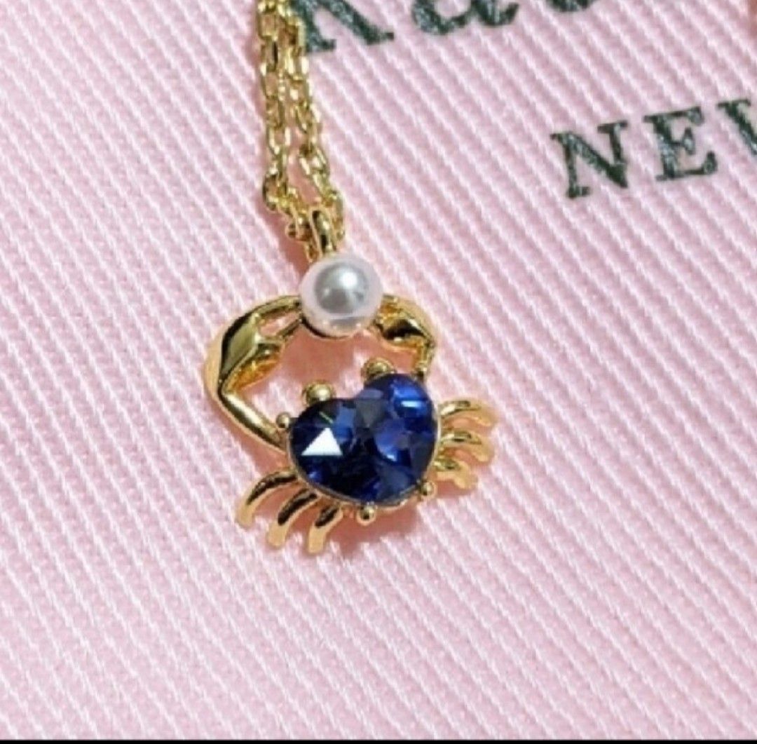【新品】katespade ケイトスペード シースタークラブミニペンダントネックレス ゴールド タグ付保存ポーチ付 カニ 蟹