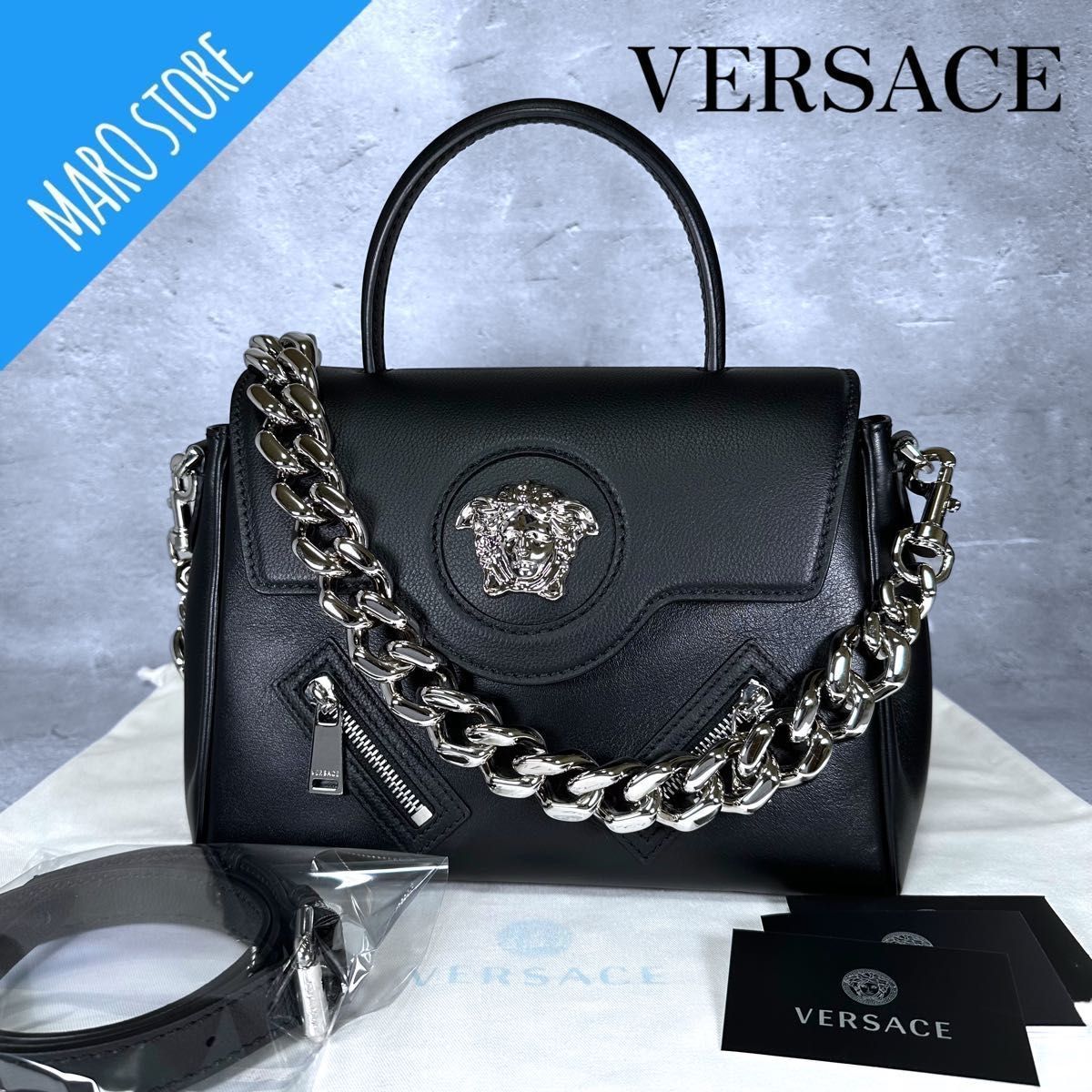 【超美品】VERSACE ラ メドゥーサ ハンドバッグ チェーン ショルダー_画像1