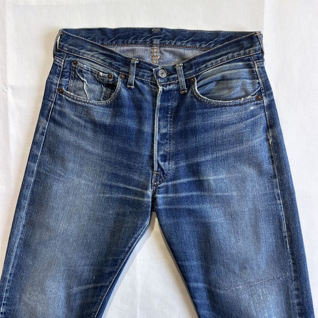 16ボタン☆ズレカン 60s LEVIS 501 初期ビッグE オリジナル ビンテージ リーバイス 501 BigE Wネーム タイプ物 501-501 ヒゲ ハチノス USA_画像3