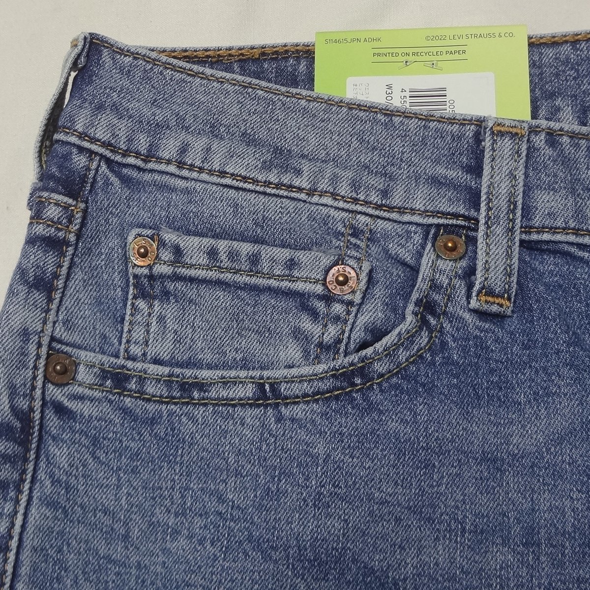 W30インチ リーバイス 514 ジーンズ Levi's ストレートフィット ミディアムインディゴ WORN IN_画像6