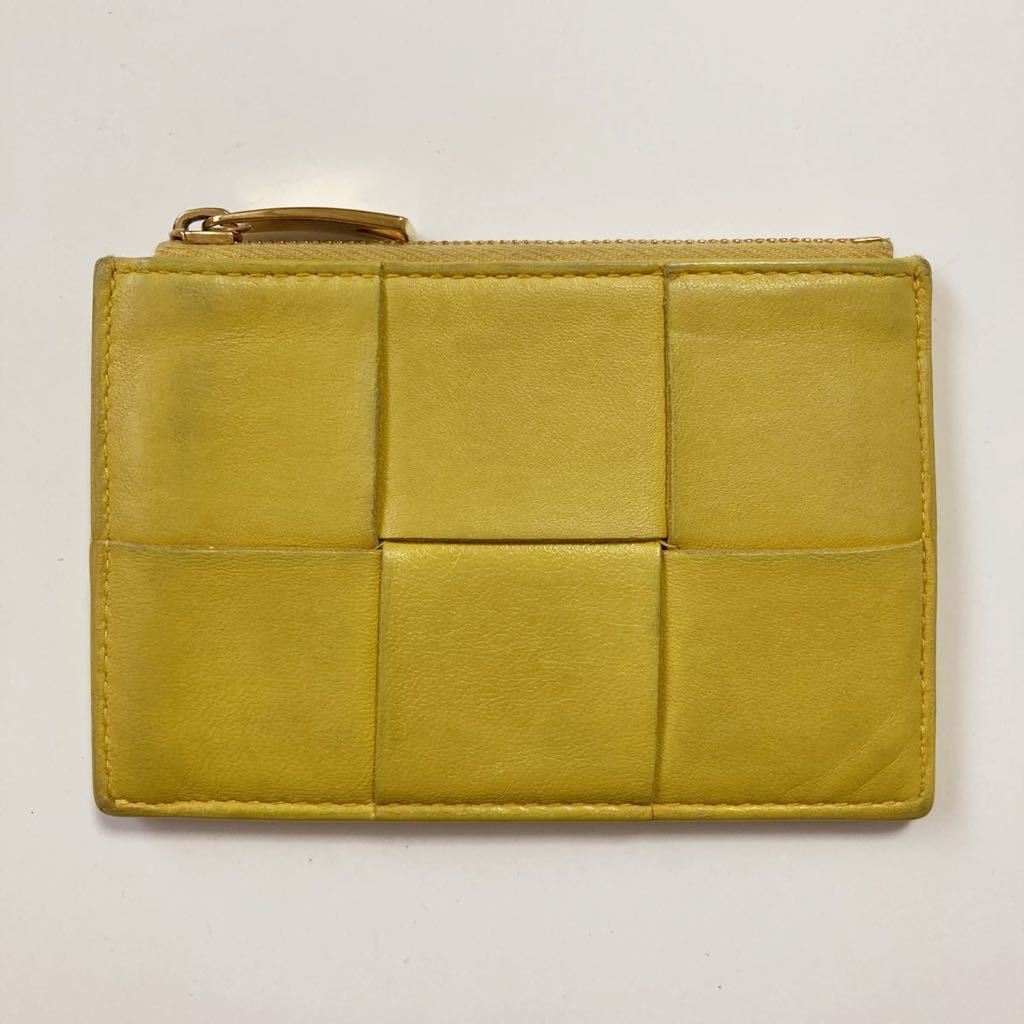 ★BOTTEGA VENETA ボッテガ コインケース カードケース マキシイントレ カセット イエロー 中古【鑑定済み 本物保証】_画像1