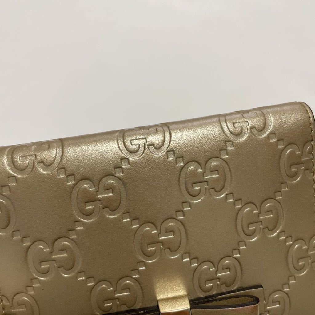 GUCCI グッチ シマ リボン カードケース パスケース レザー GUCCI グッチ シマ リボン カードケース パスケース レザー