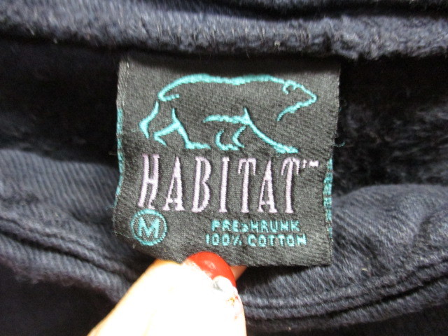 USA製　HABITAT　90sヴィンテージ　メンズスウェット　モックネックウエア　メンズM　インディアン柄刺繍デザイントレーナー ジャージ10051_画像2